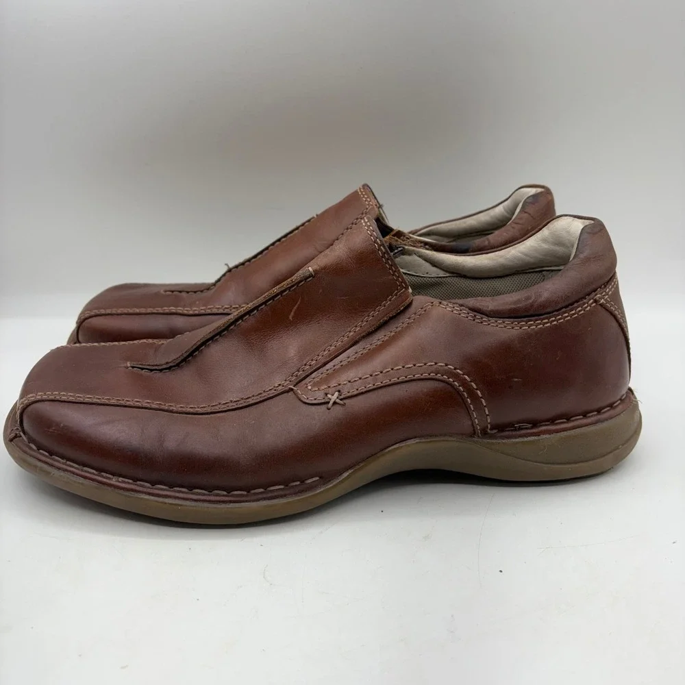 GBX Henley Mens Brown Leather‎ Slip On Loafer Driving Moc Shoes Size 10M